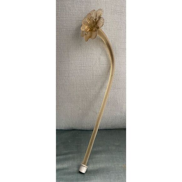 Vintage Murano Venetian Chandelier Clear Glass Flower Sten Replacement part 17” - Picture 2 of 5